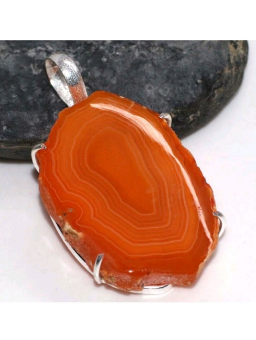 Carnelian Gemstone Jewelry 925 Sterling Silver Handmade Pendant Necklace